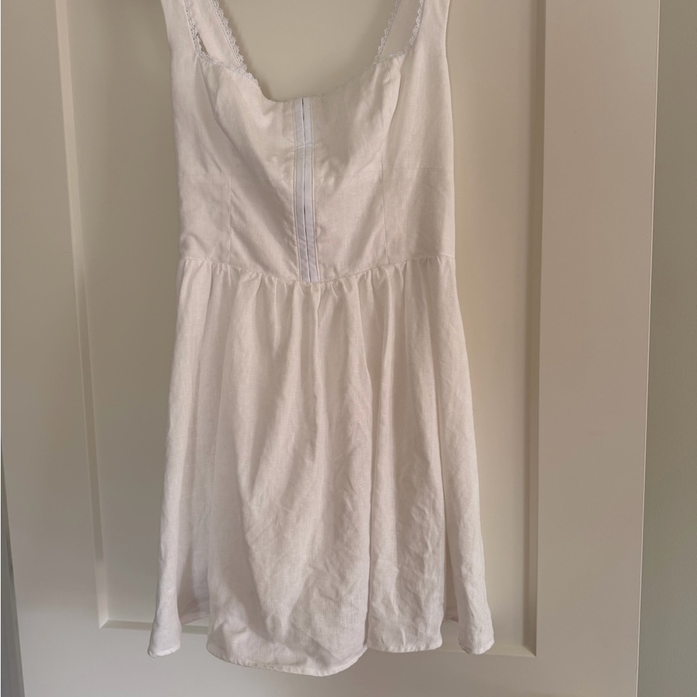 Reformation White Square-Neck Mini Dress - Picture 4 of 7